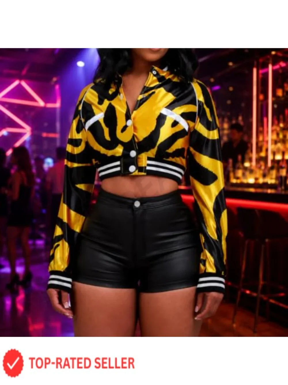 Faux Leather High Waist Fitted Biker Shorts with Pockets
